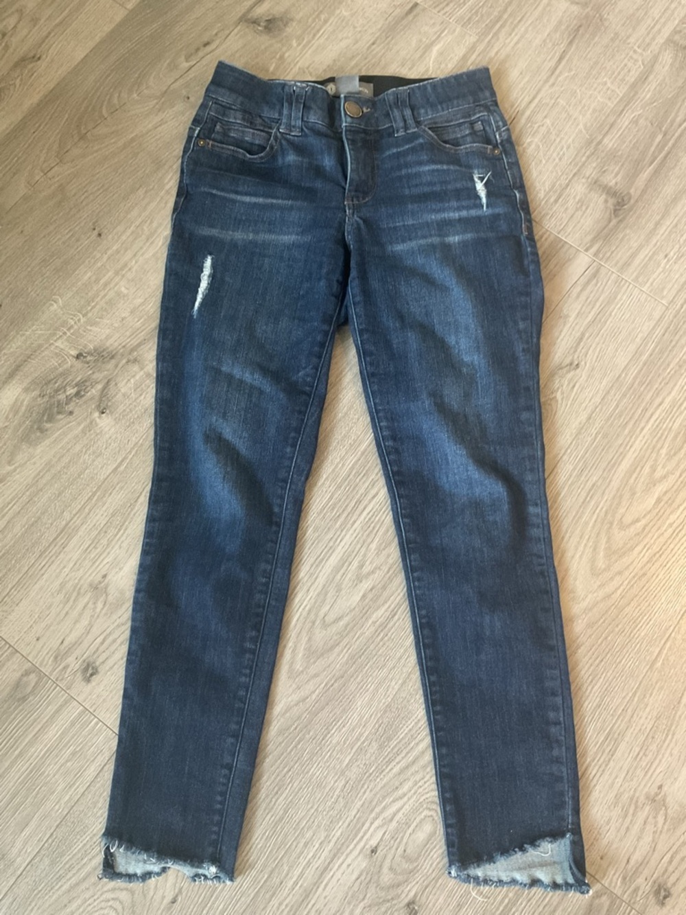 Democracy With AB Technology Dark Indigo Ankle Frayed Hem Jeans